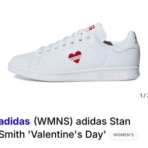 NWT Adidas Stan Smith Valentine’s Heart Sneakers